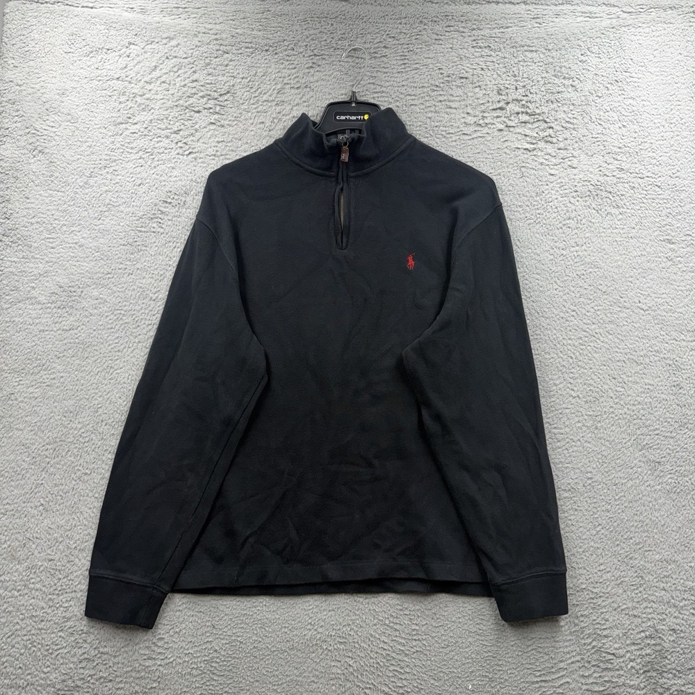 Polo Ralph Lauren Men's XXL Blue 1/4 Zip Cotton Knit Mock Neck Sweater